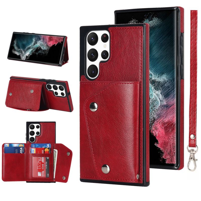 Ốp Điện Thoại Da Kiểu Ví Lật Có Dây Đeo Cho Samsung Note 20 Ultra Note 20 Note10 Note10 Plus Note9 8