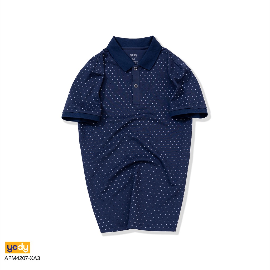 Áo polo nam Yody in họa tiết lá phông cotton mềm mịn thấm hút APM4207 | BigBuy360 - bigbuy360.vn
