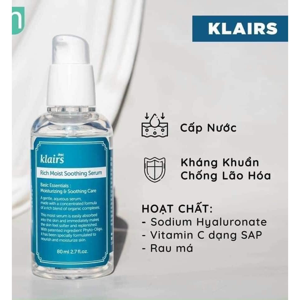 Tinh Chất Dưỡng Ẩm Klairs Rich Moist Soothing Serum 80ml