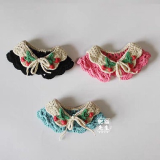Yếm len cherry handmade cho thú cưng