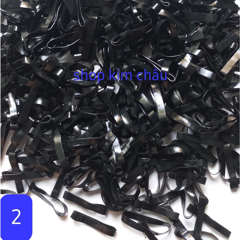 (Đen 02 Size To) Thun chun cột tóc cho bé gái người lớn