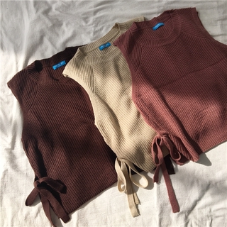 Áo Dệt Kim Màu Trơn Cổ Tròn Xẻ Tà Thời Trang Dành Cho Nữ 20056