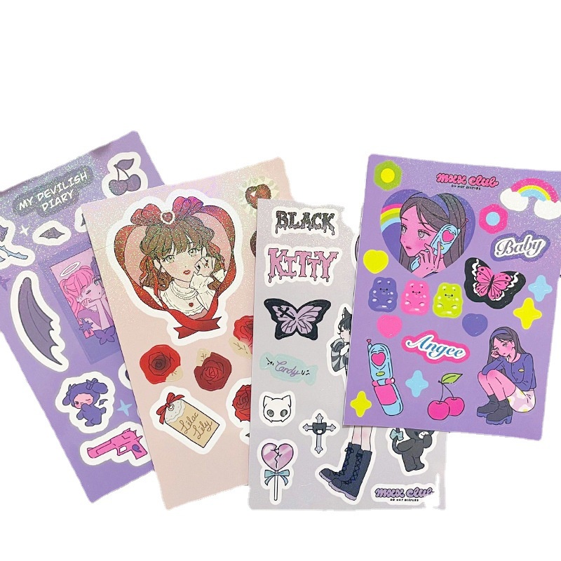 Peach 1Pcs Cute phone lover figure sticker Journal Scrapbook Decor Sticker