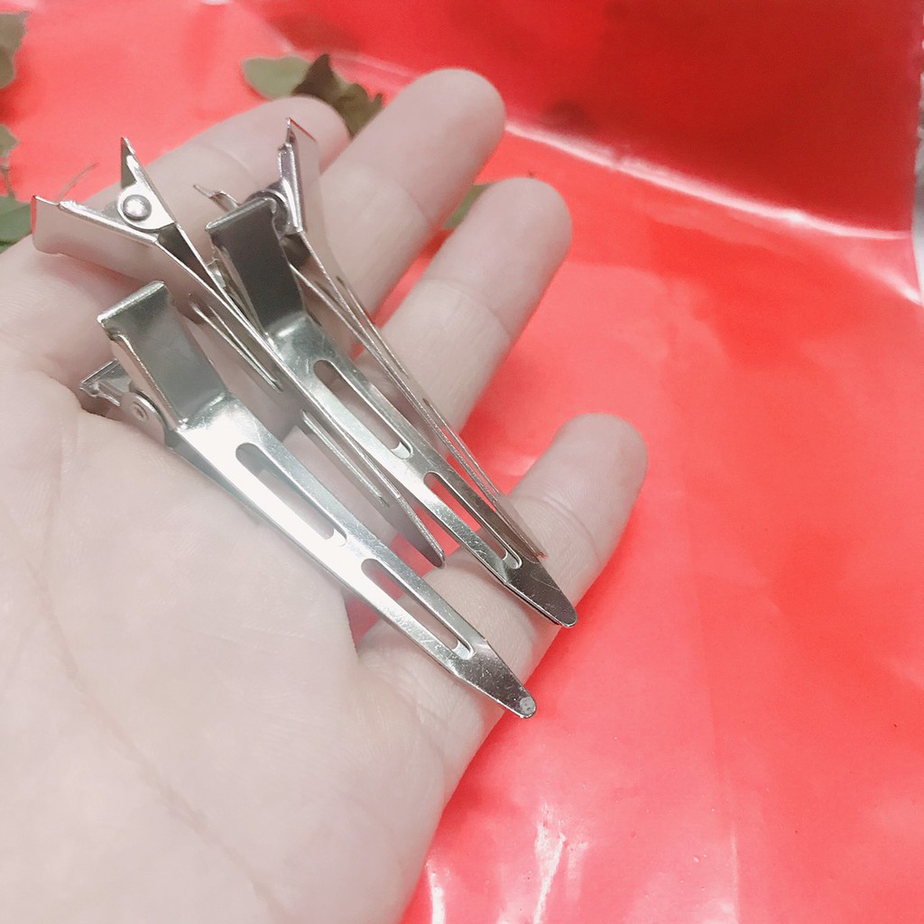 Kẹp vịt ngắn inox hộp 50 cái