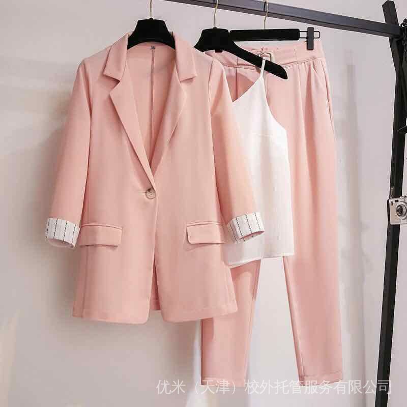 Small suit three-piece women's suit summer 2022 new western style Korean style elegant casual professional suit