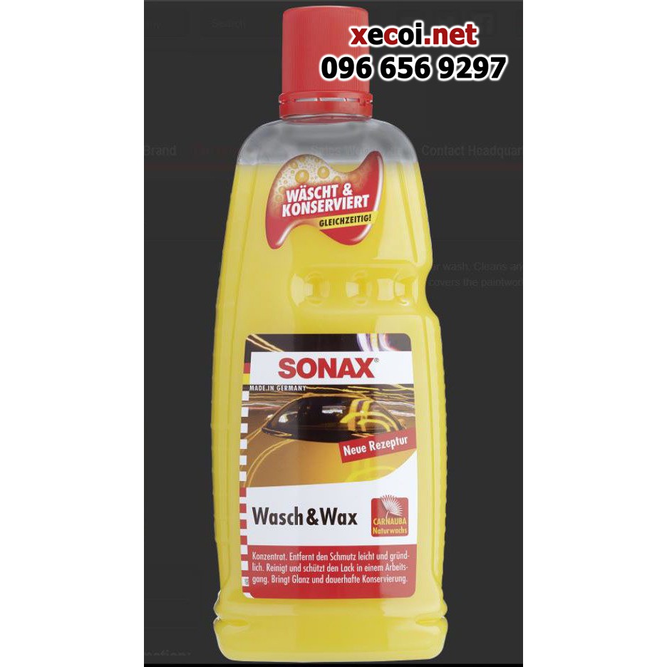 (giá tốt) Nước rửa xe kiêm bóng sơn 2in1 Sonax Wasch&Wax 1000 ml