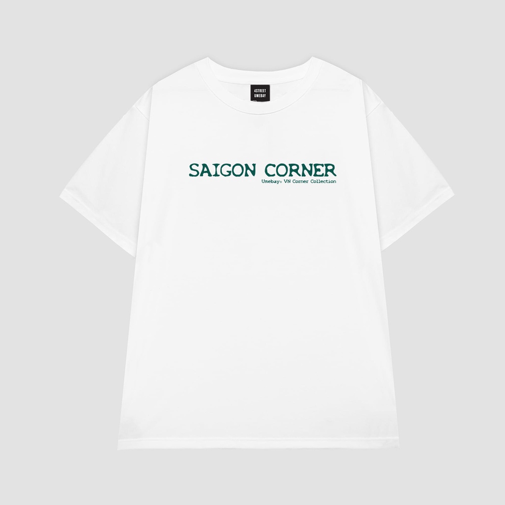 Áo thun tay lỡ nam nữ unisex Saigon Corner, phông form rộng oversize 100% Cotton đen trắng Umebay