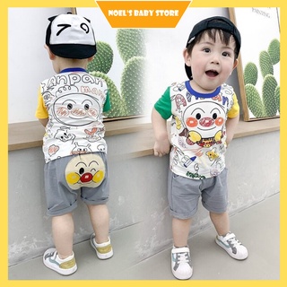 Bộ quần áo cho bé trai hoạ tiết hoạt hình cực đẹp Áo thun quần đùi Thời trang trẻ em