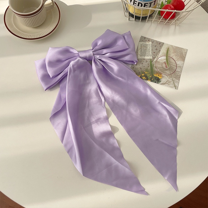 Kẹp Tóc Nơ To Bằng Lụa Satin Phong Cách INS Dễ Thương Thanh Lịch Cổ Điển Dành Cho Nữ