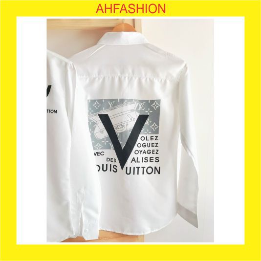 Áo sơ mi nam tay dài AHFASHION in LV vải đẹp mẫu mới cao cấp AHFASHION