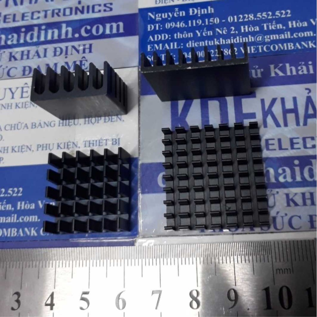 miếng nhôm tản nhiệt cho IC SMD, IC dán kích thước 28x28x6mm/22x22x10mm kde4442