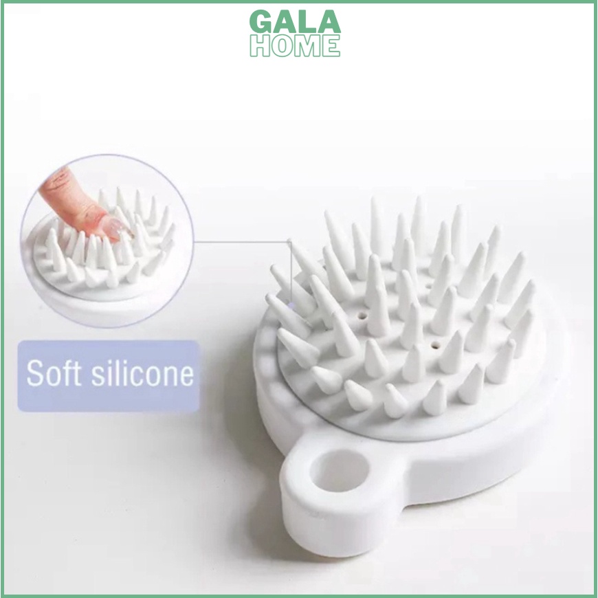 Lược massage đầu Lược gội đầu bằng silicon giảm stress kích thích mọc tóc GALA HOME