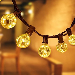 Dây đèn trang trí ngoài trời 25 bóng tròn G40 dùng cho tiệc cưới