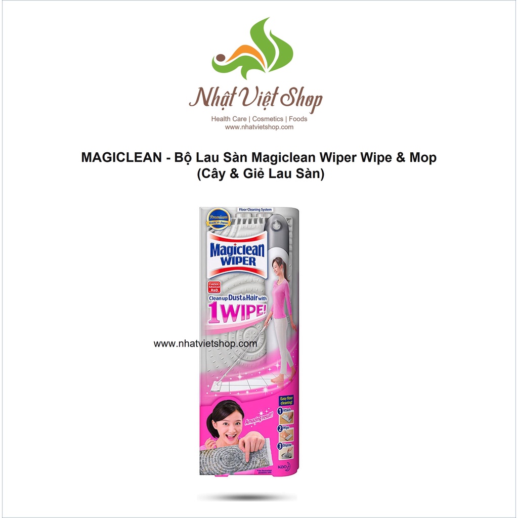 MAGICLEAN - Bộ Lau Sàn Magiclean Wiper Wipe &amp; Mop (Cây &amp; Giẻ Lau Sàn)