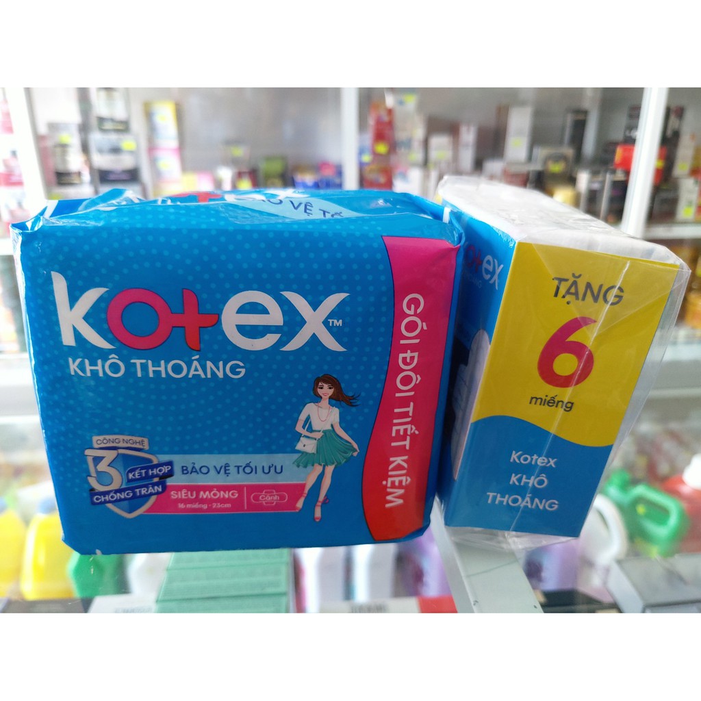 Băng vệ sinh Kotex khô thoáng  Maxi dày có cánh 8 miếng