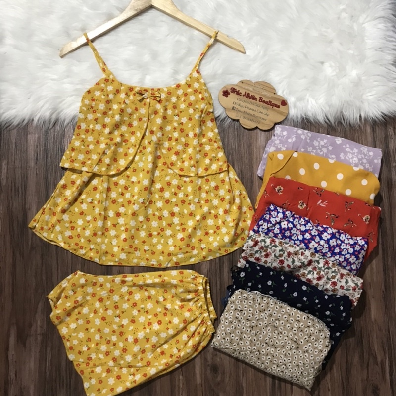 Đồ bộ dây mặc nhà, đồ bộ đùi 2 dây mát mềm siêu phẩm mùa hè (ảnh chụp thật)