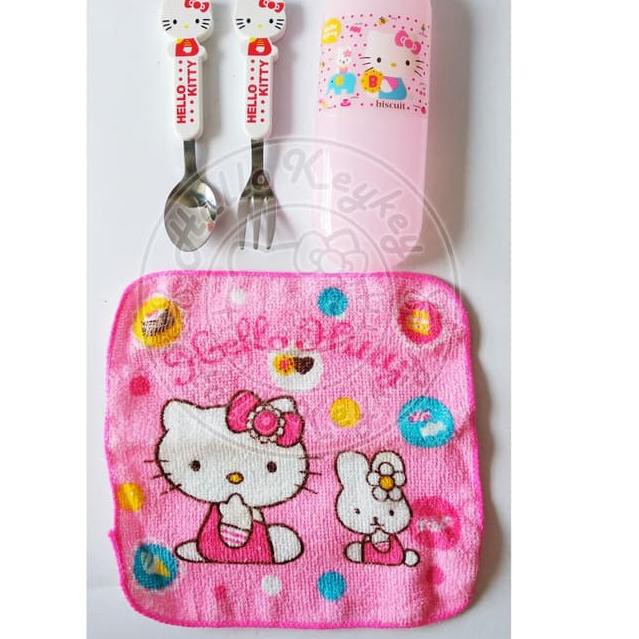 Áo Thun Nam Tay Ngắn In Chữ Thời Trang Trẻ Trung ✱➝ Bộ Muỗng Nĩa Hình Hello kitty Xinh Xắn Cho Bé no.1