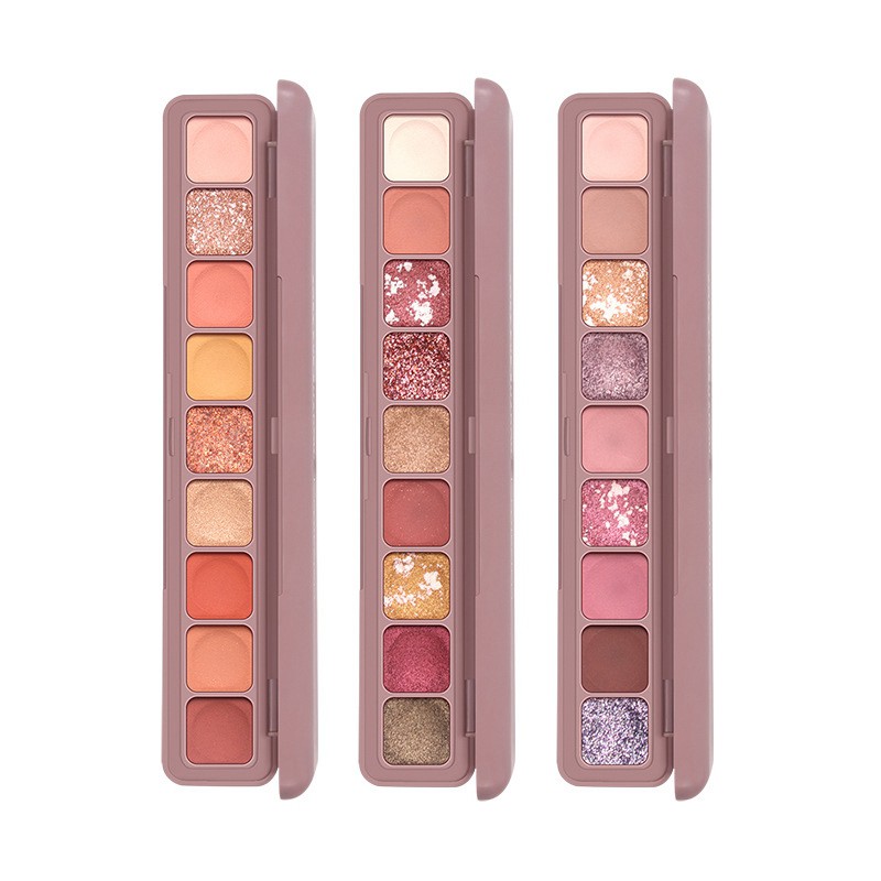 9g Bảng phấn mắt PFFEE 9 màu lì/nhũ kết hợp trang điểm chống nước lâu trôi