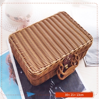 Giỏ Đan Mây Đựng Đồ Du Lịch Phong Cách Retro
