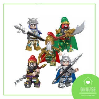 Xếp Hình Minifigures Lego Tam Quốc Ngũ Hổ Tướng : Quan Vũ - Triệu Vân - Trương Phi - Hoàng Trung - Mã Siêu
