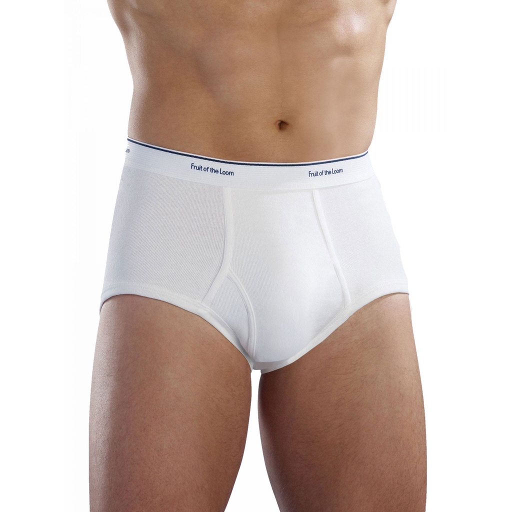 Bộ 6 Quần Lót Trắng Nam Fruit of the Loom Full Cut Briefs S/M/L (Mỹ)