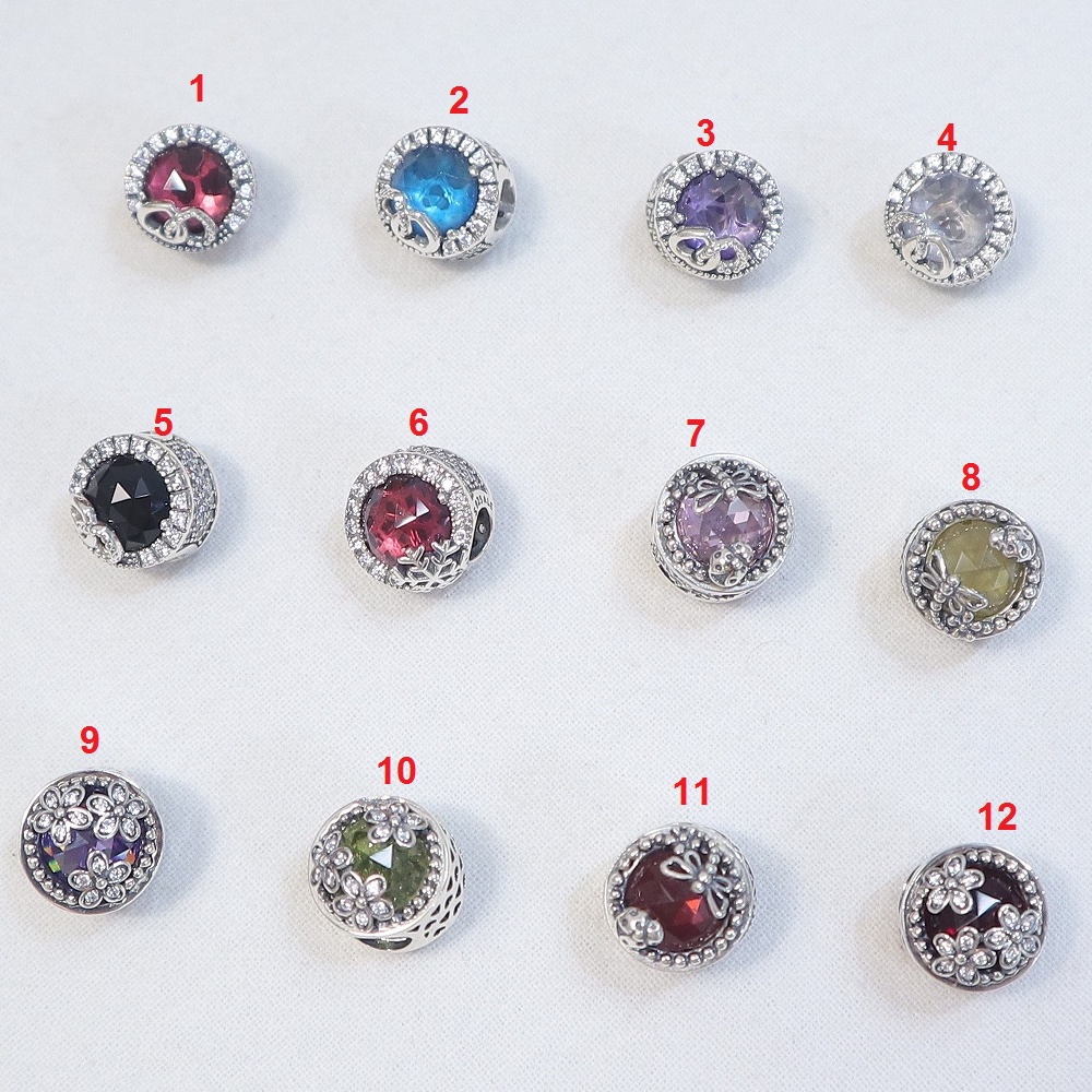 Charm Radiant Đá lồi mix vòng charm 5 màu cách điệu- bạc 925- Trang sức bạc Venus