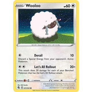 Thẻ bài pokemon wooloo - 221/264 - common