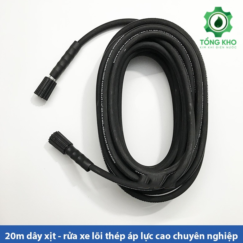 Dây xịt rửa xe áp lực cao chiều dài 10, 15, 20m - Ống lõi thép áp lực cao cấp cho máy rửa xe cao áp