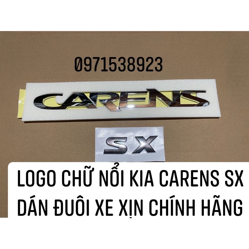 logo chữ KIA CARENS SX dán đuôi xe xịn chính hãng