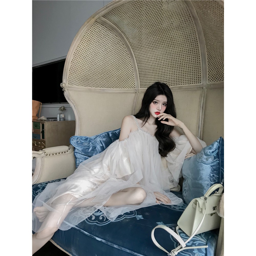 [Mã WAMT1505 giảm 10K đơn 0K] (Sẵn) Váy trễ vai blingbling / Đầm dự tiệc hở vai