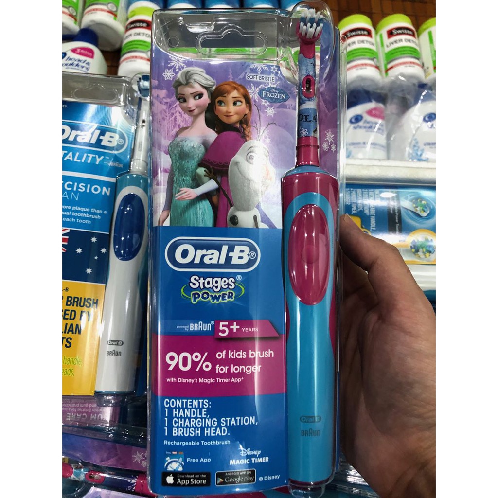 Bàn chải đánh răng trẻ em Oral-B Vitality tự động chính hãng, làm sạch răng, chống mảng bám, viêm nướu