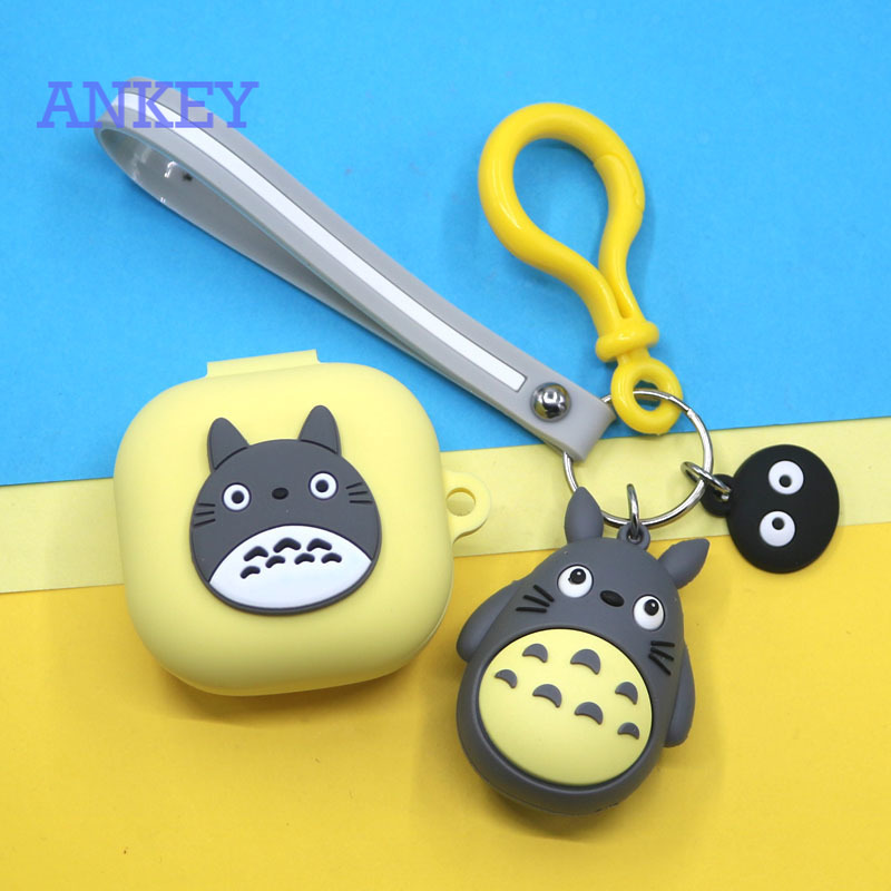 Samsung Galaxy Buds Live / Buds Pro Case Cute Totoro Cartoon silicone Earphone Cover for Samsung Galaxy Buds Live Case keychain Case for Galaxy Buds Live 2020 Headphone
