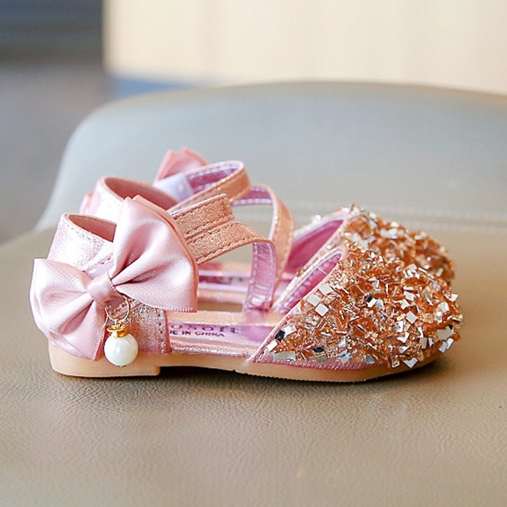 Xăng đan Công Chúa Gắn Nơ Dễ Thương Cho Bé Gái Tập Nhảy