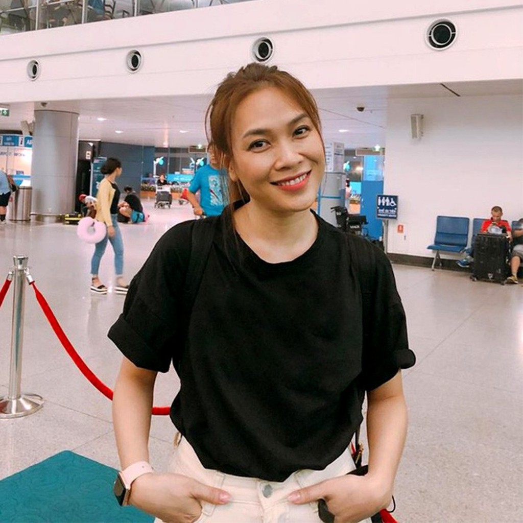 ÁO THUN TRƠN CỔ TRÒN MÀU ĐEN TAY NGẮN NAM NỮ ( CÓ CẢ SIZE EM BÉ ) S4.12