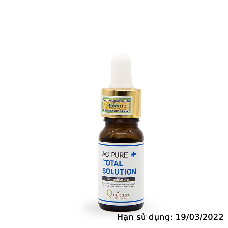 Tinh chất dưỡng da giảm mụn ẩn Queenie Total Solution trải nghiệm 10ml