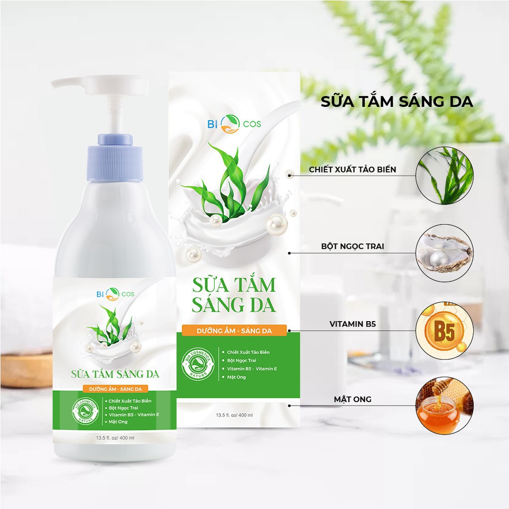 Sữa tắm dưỡng trắng da Biocos