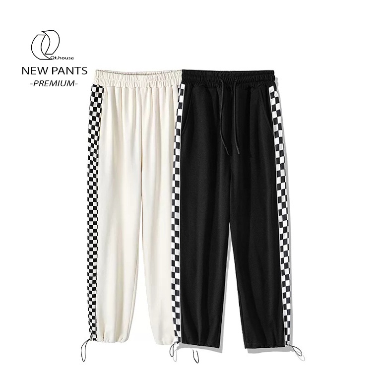Quần jogger ống rộng nam nữ Qt.house thiết kế dây rút mặc suông bo gấu thể thao. - Hàng mới về