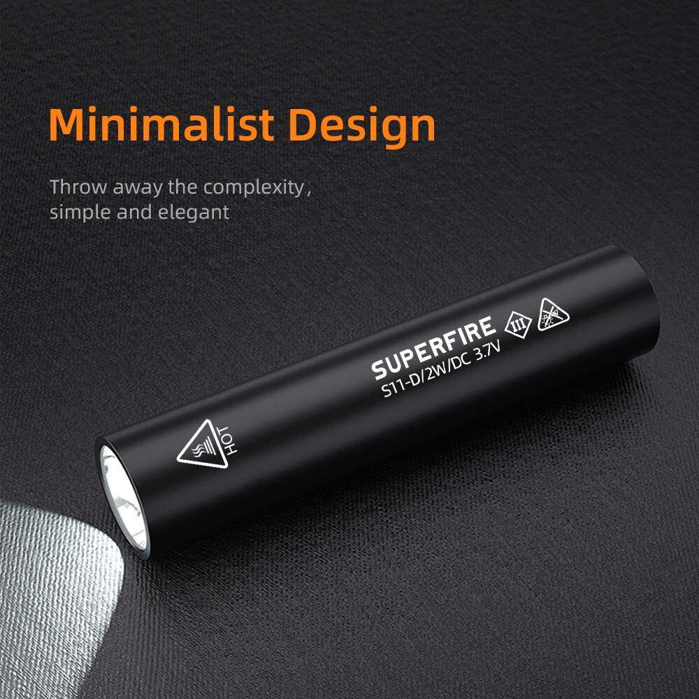 Đèn Pin SUPERFIRE S11-D Bằng Hợp Kim Nhôm Sạc USB Tiện Dụng