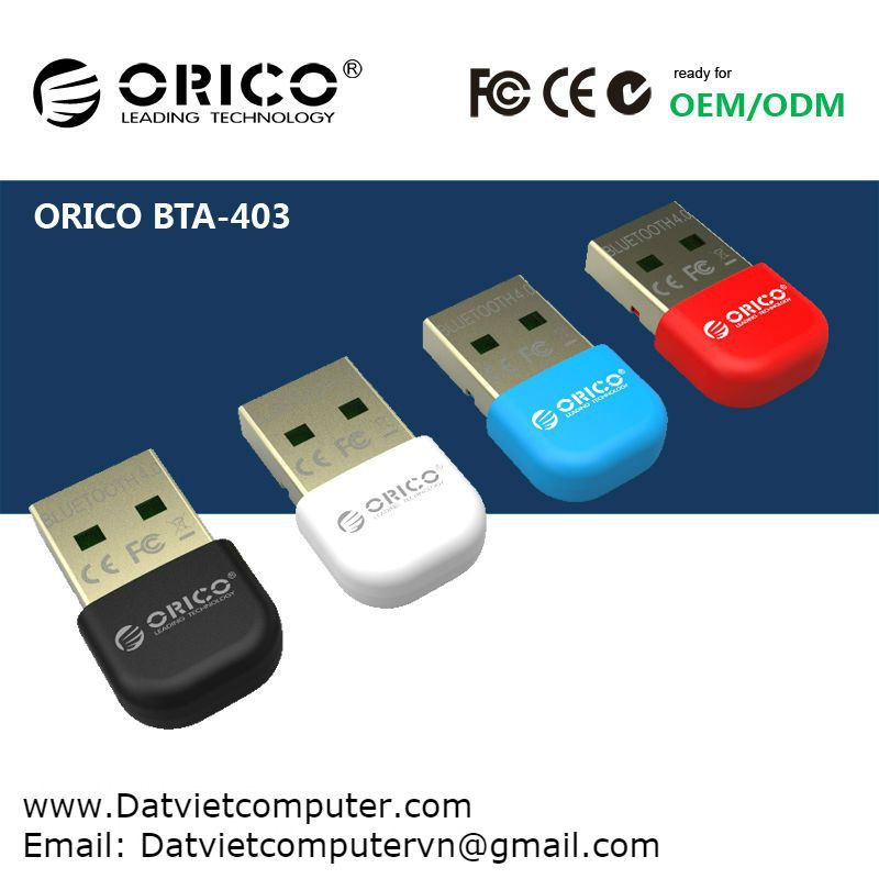 Thiết bị kết nối Bluetooth 4.0 qua USB orico BTA-403 - Hàng chính hãng bảo hành 12 tháng