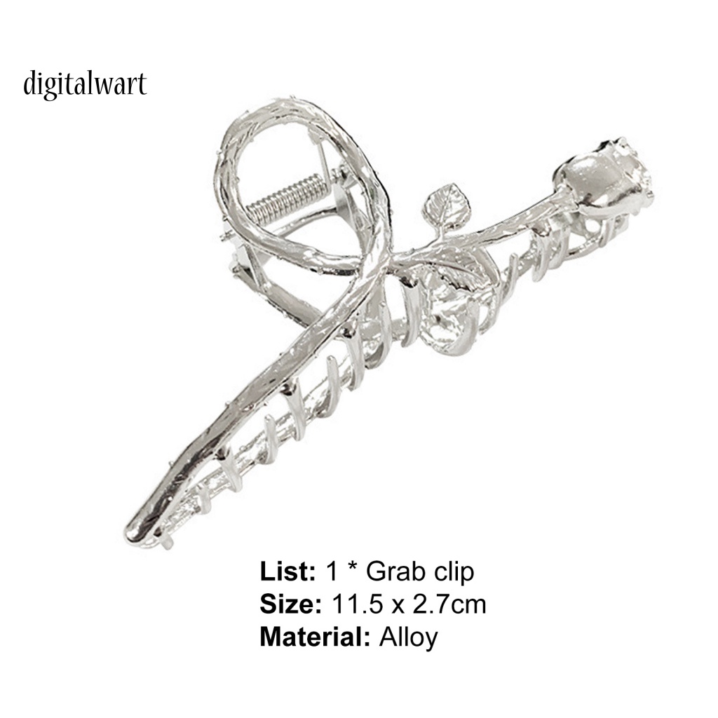 Kẹp Tóc Hình Hoa Hồng Màu Bạc Nhẹ Nhàng Chống Biến Dạng Thanh Lịch