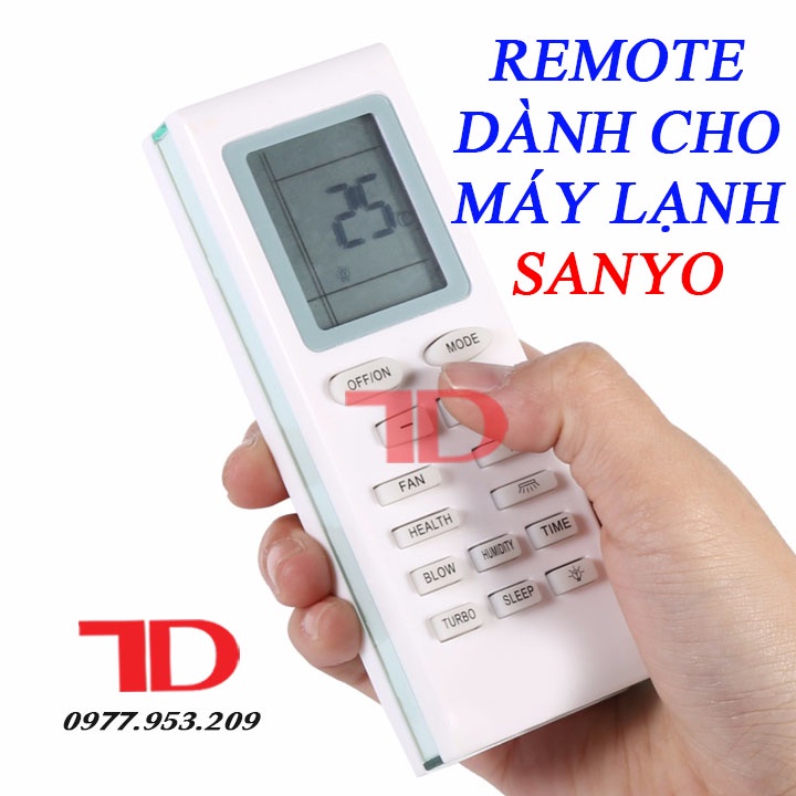 Remote máy lạnh, điều khiển dành cho máy lạnh SANYO viền xanh