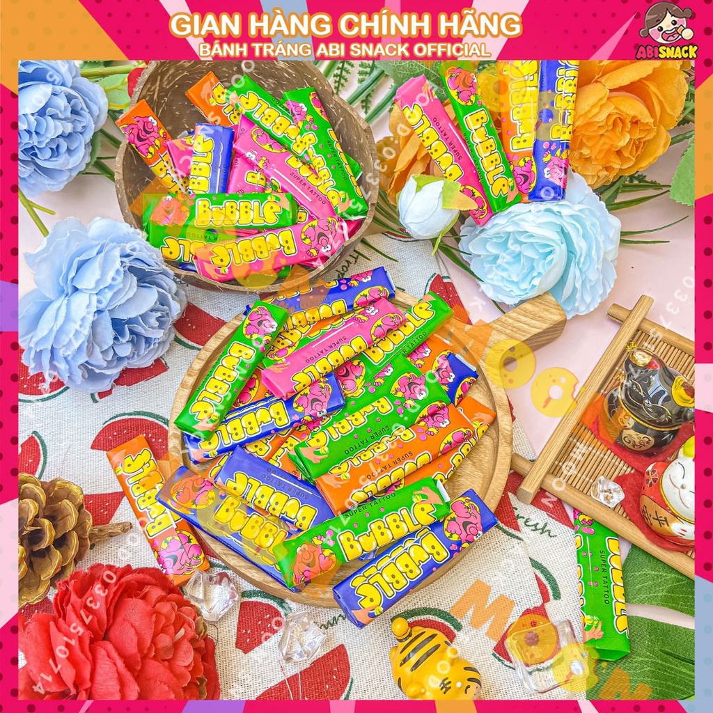 set 10 viên kẹo cao su thổi Bubble thanh- người lớn, trẻ em ăn đều thích mê thanh 35g-set 10 viên