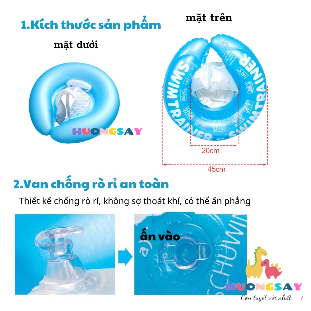 PHAO TẬP BƠI PHAO CHỐNG LẬT SWIMTRAINER cho bé 8-18kg