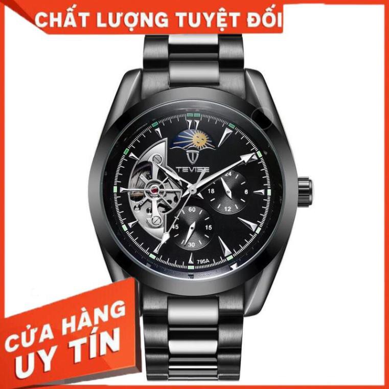 Đồng hồ nam tevise chính hãng automatic 795A dây thép nguyên khối (tặng kèm hộp , phụ kiện thâu dây)