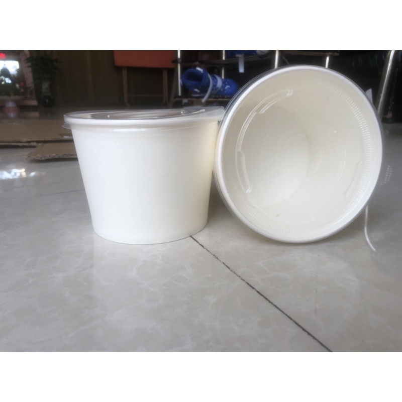 Tô  giấy 1000ml đựng thức ăn nóng lạnh kèm nắp