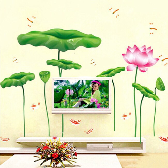 Decal dán tường Hoa sen