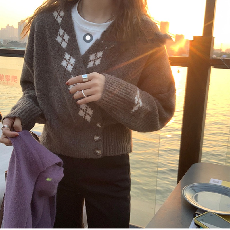 Áo khoác cardigan dệt kim dáng ngắn thời trang cá tính cho nữ  | BigBuy360 - bigbuy360.vn