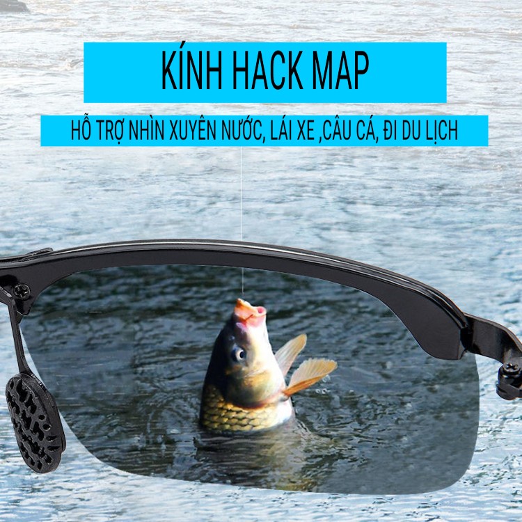 [Chốt KHM] kính râm hỗ trợ chống lóa, hạn chế tia UV, dùng đi câu cá, chống lóa mắt khi nhìn xuống mặt nước siêu tiện