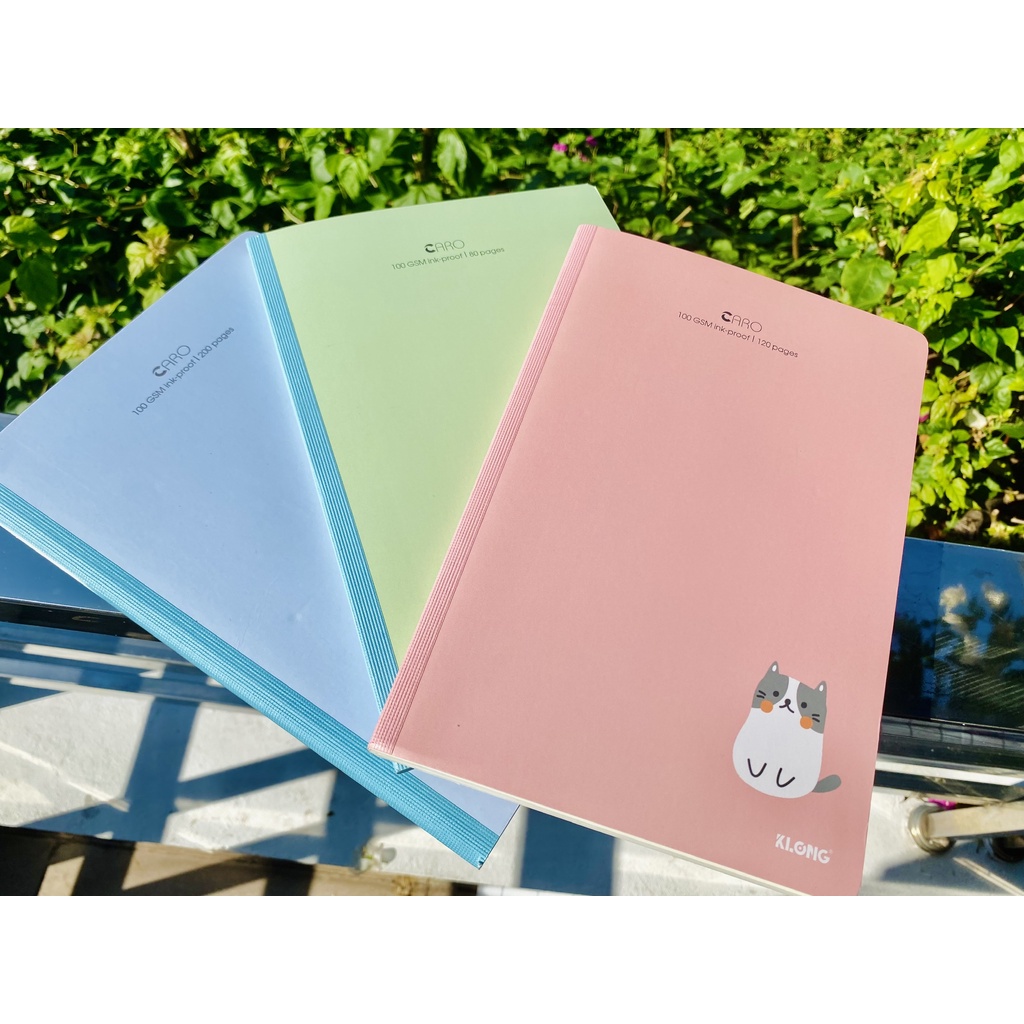 Vở Caro B5 80tr, 120tr, 200tr Klong, vở may dán gáy, sổ caro bìa màu pastel siêu xinh - VPP Thiên Ái
