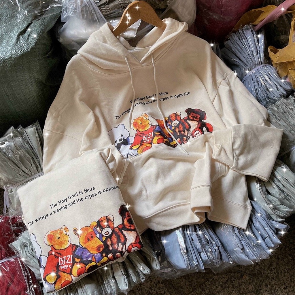 Áo hoodie hình gấu  KÈM ẢNH THẬT